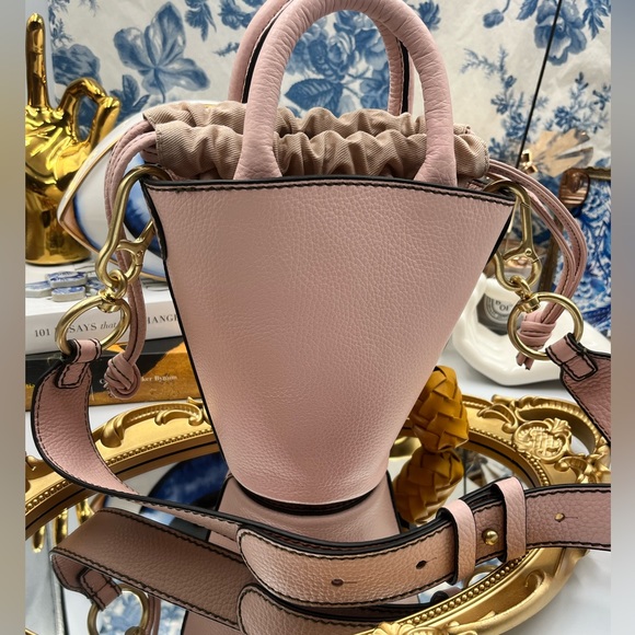 🆕 SEE BY CHLOE 🧿 NWOT LEATHER MINI CECILYA PINK BUCKET BAG - Picture 5 of 15